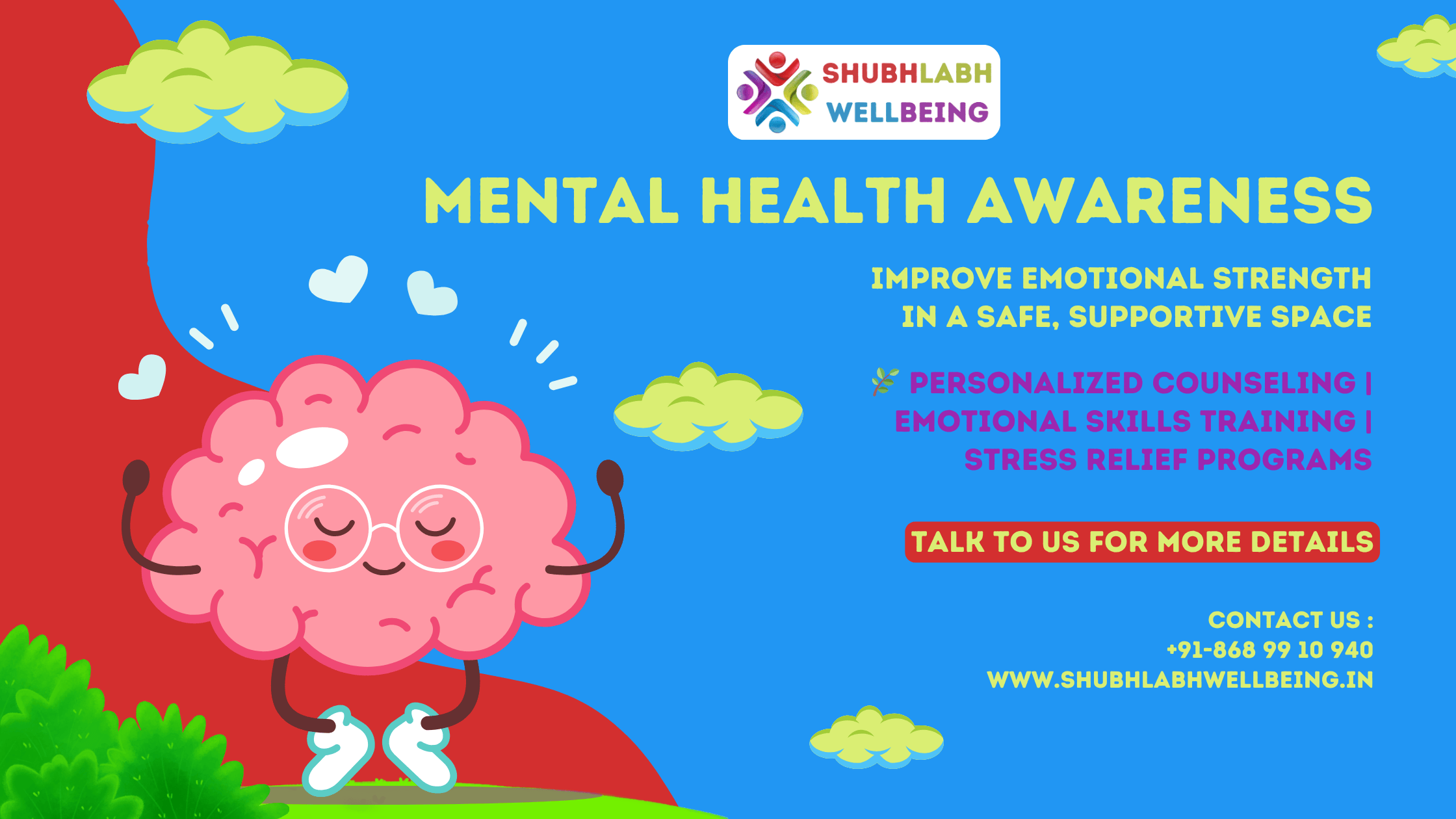 Mental health is just as important as physical health—but it’s often ignored until it starts affecting our daily lives. At ShubhLabh WellBeing, we believe in creating safe spaces where people can talk, heal, and grow emotionally. This blog highlights why mental health awareness matters and how you can take your first steps toward emotional balance.
